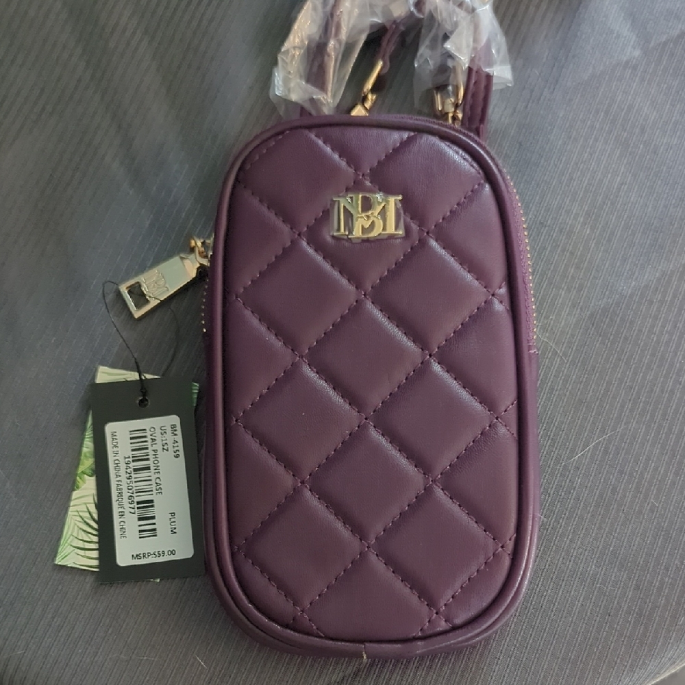 Badgley Mischka Purple Quilted Mini Bag